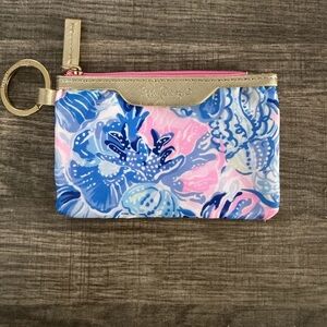 Lilly Pulitzer Blue and Pink Floral Pouch